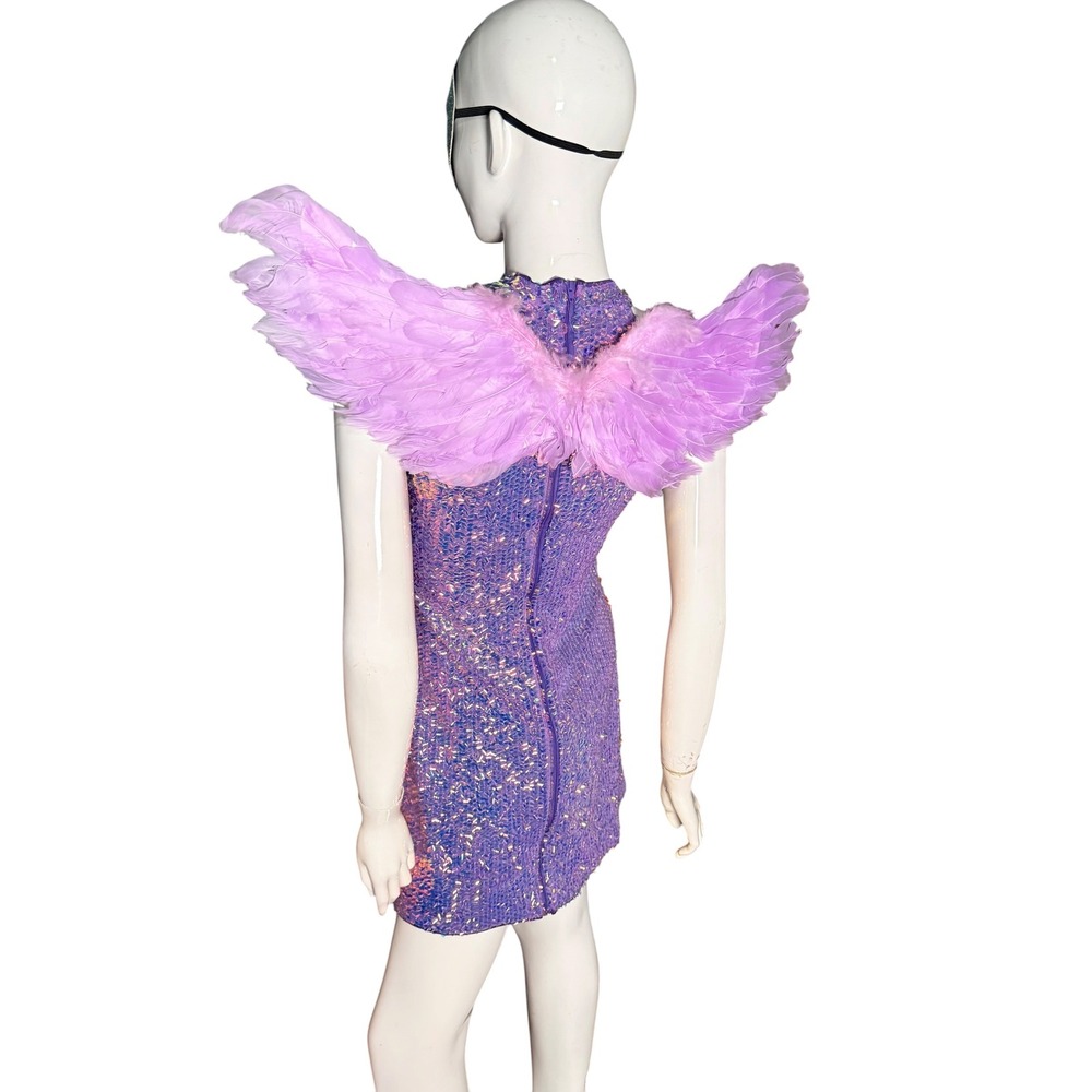 Lavender Purple Feather Angel Wings Costume Festival Rave Accessory 24in Span